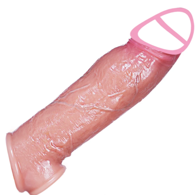 Soft Silicone Condom Enlargement Penis Sleeve Realistic Penis Extender Sex Toys for Men Sexual Tools Reusable Condom Cock Sleeve 1