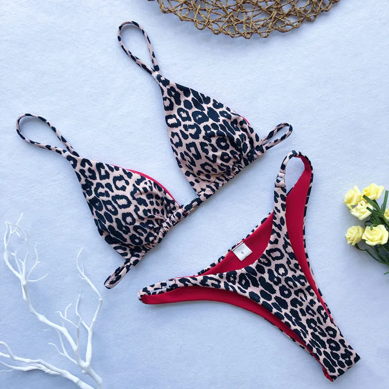 leopardo rašto bikini kostiumėlis