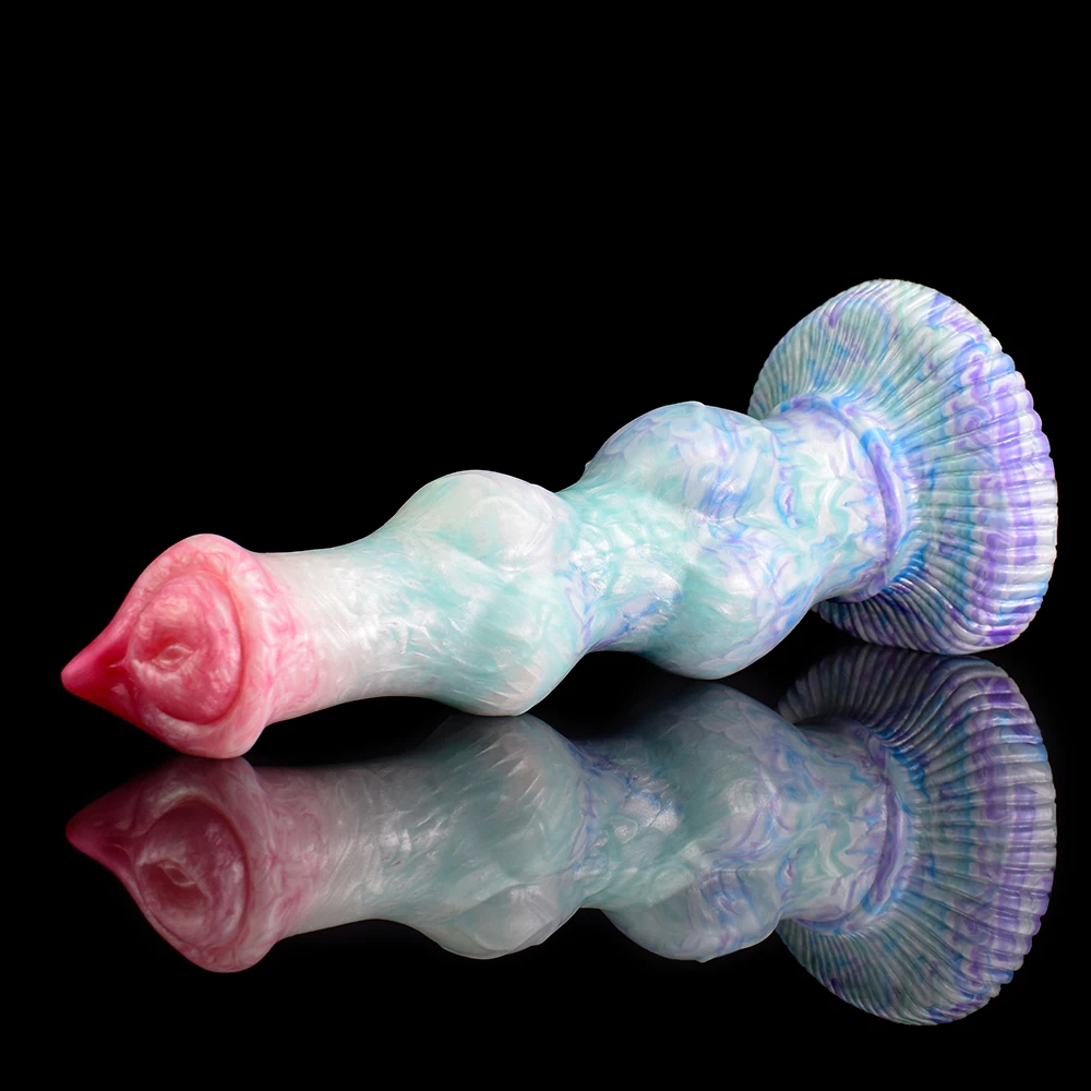 FAAK didelis fantazijos dildo silikonas šuns mazgas penis prisiurbimo puodelis G taško stimuliatorius moterims