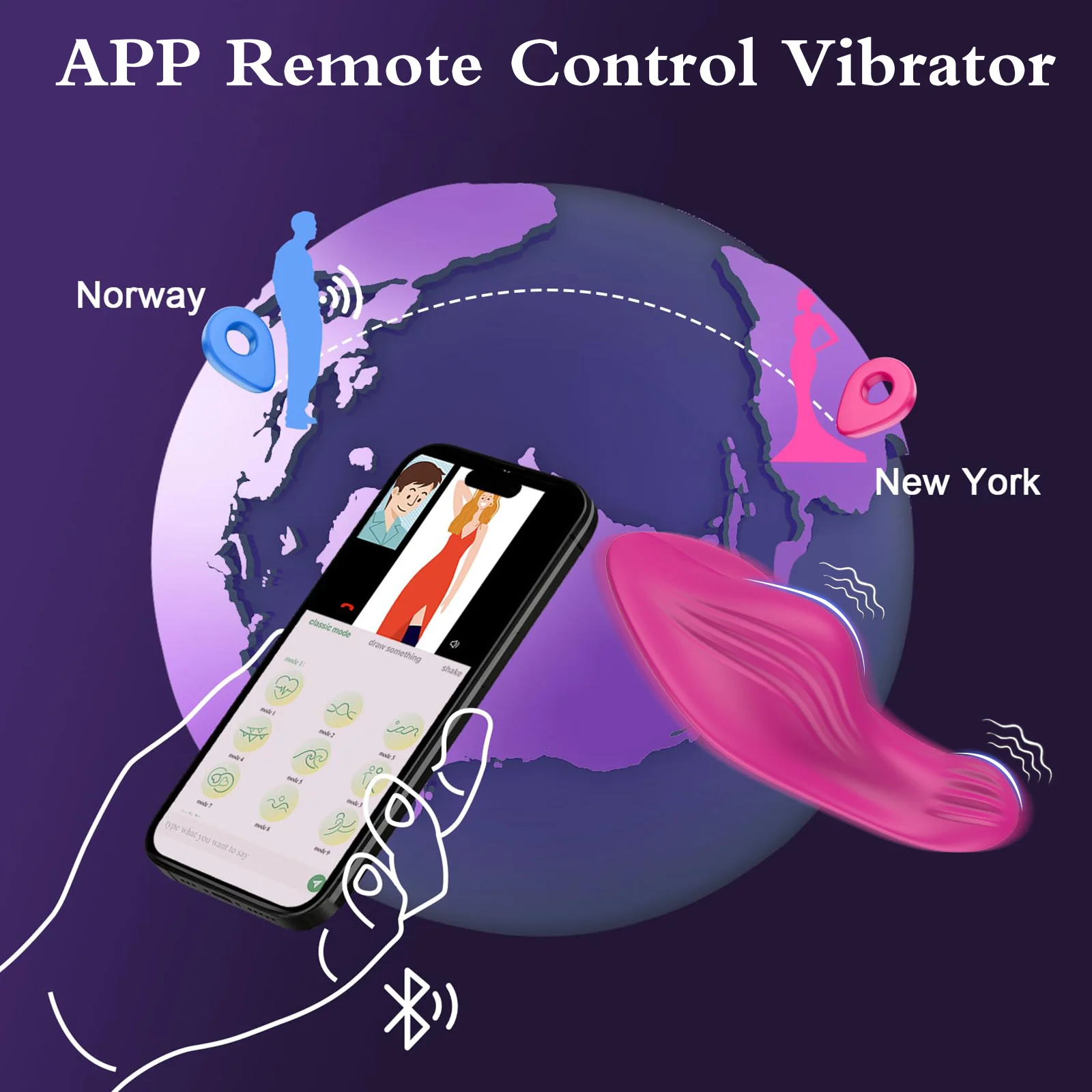 vibratorius moterims Bluetooth