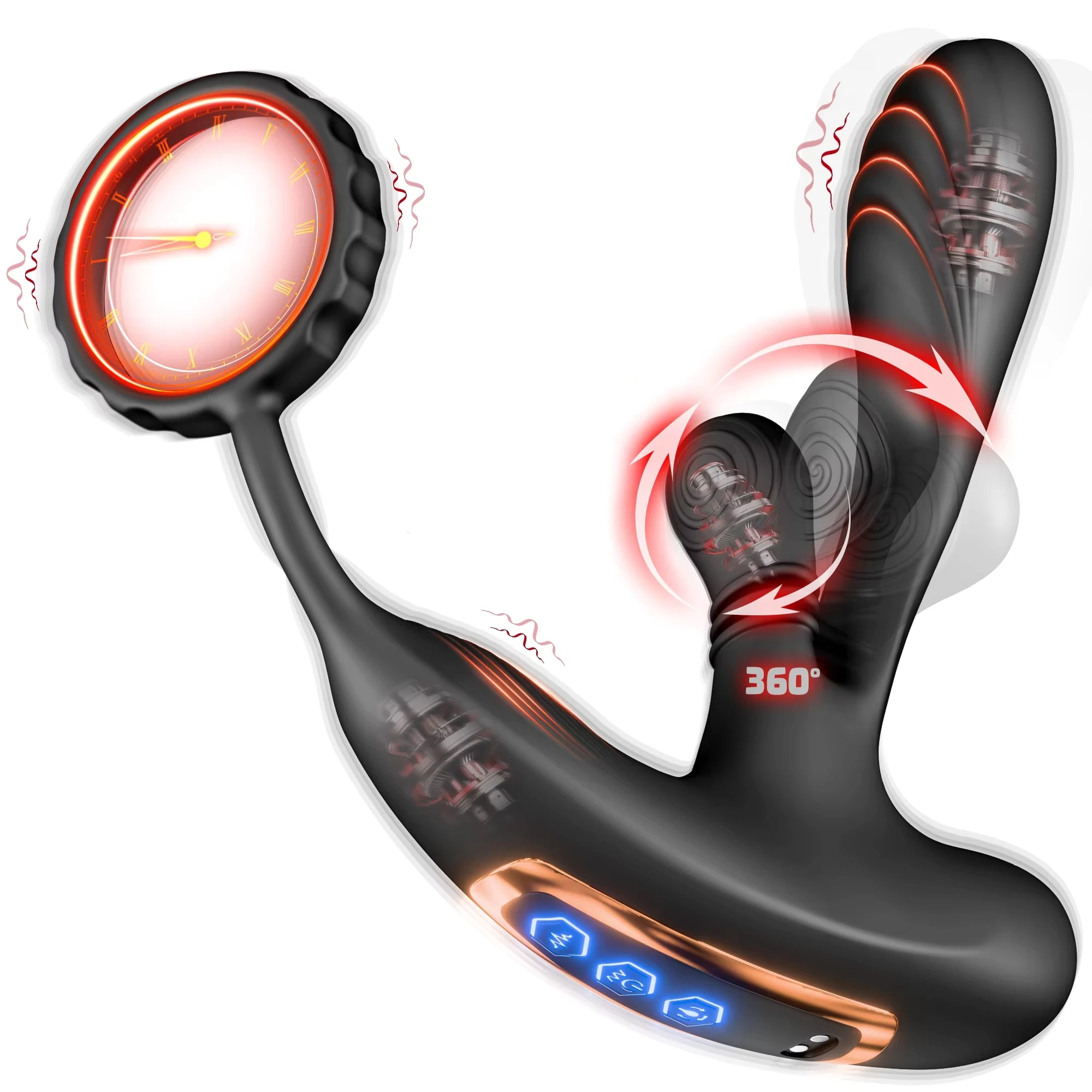 Analinis vibratorus prostatos masažeris su penio žiedu 10 režimų vyrams