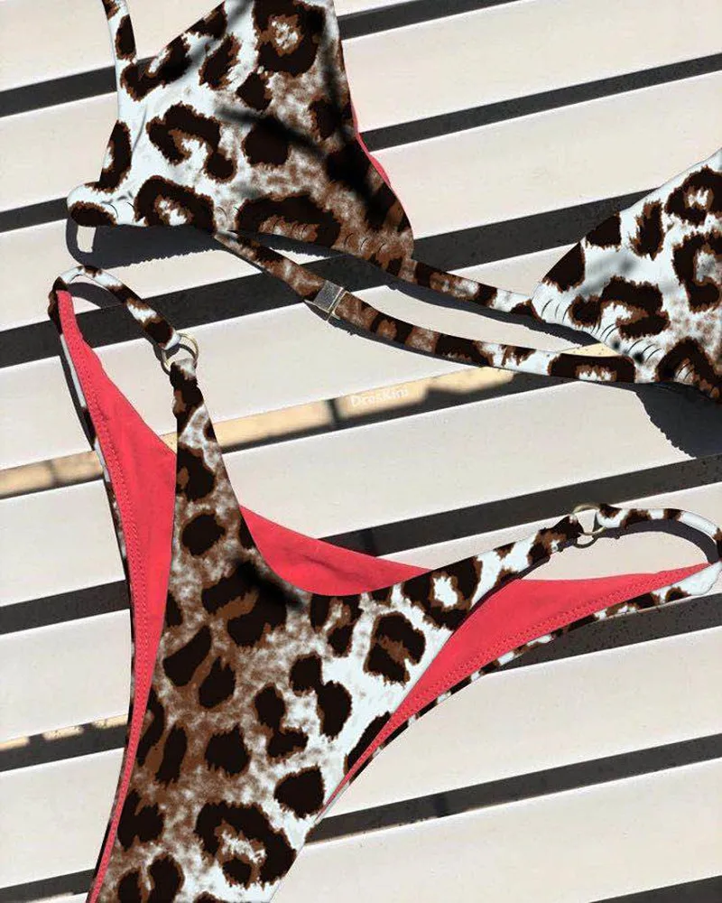 leopardo rašto bikini kostiumėlis