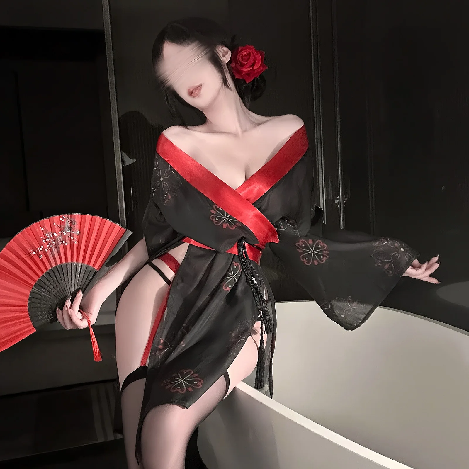 kimono stiliaus lininė