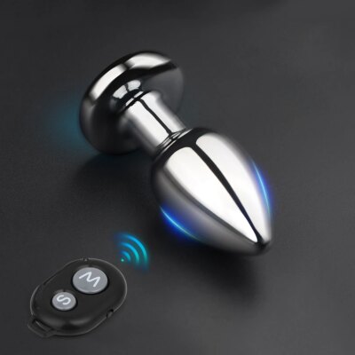 Vibrating Metal Remote Control Electric Anal Plug 10 Kinds Of Wireless Remote Control Vibration Mode Adult Sex Toys 1