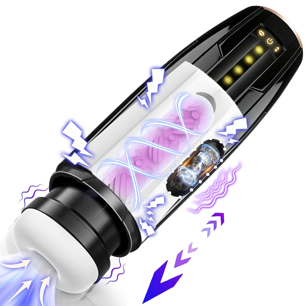 3 in 1 automatiniu teleskopiniu siurbimu vyriškasis masturbiatorius su vibracija ir penio pompa