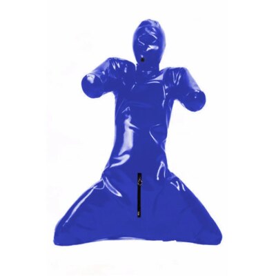 Erotic Latex Bodysuit for Men, Full Body Cover, Faux Leather Catsuit, Open Crotch Clubwear, Prisoner Costumes,PVC Bondage,Zentai 1