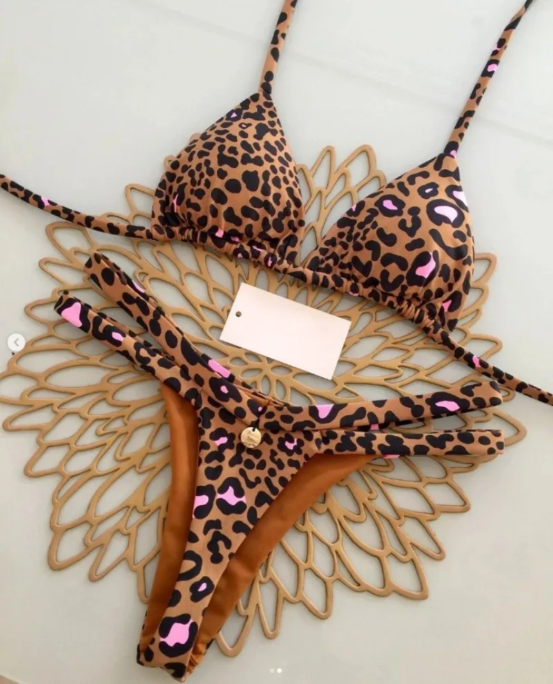 moterų bikini leopardo raštu