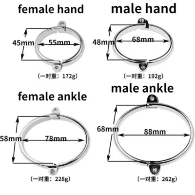 Oval Metal Handcuffs for Sex BDSM Bondage Restraints Sex Handcuffs Ankle Cuffs Adult Sex Games Slave Tools Toys for Couples 1