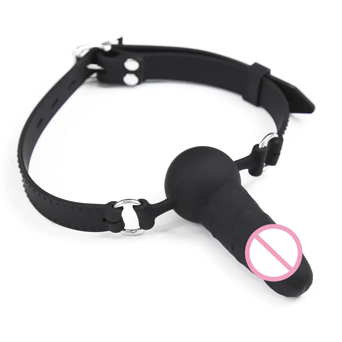 BDSM Silikoninis Penis Dildo Burnos Penetracija Kamuolys Gag Dvigubas Naudojimas Porom