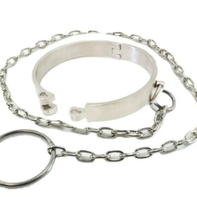 Stainless Steel Lockable Neck Collar Metal Chain Lead Bdsm Bondage Restraint Slave Adult Games Erotic Sex Toys for Couples 1