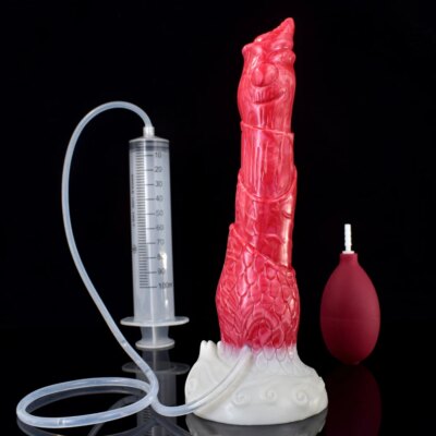FAAK Silicone Deer Squirt Dildo Ribbed Ejaculating Penis With Suction Cup Spray Liquid Function Couple Flirting Erotic Products 1