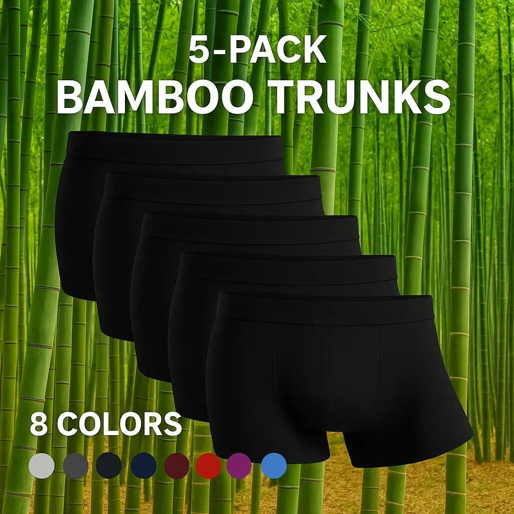5 pakų bambuko vyriški trumpikiai XL XXL XXXL XXXXL 5XL 6XL Plus dydis
