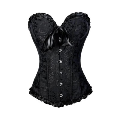 BurVogue Women Lace Up Sexy Floral  Boned Corset Overbust Body Shaper BustierLingerie Bodyshaper Top Corsets Top 1