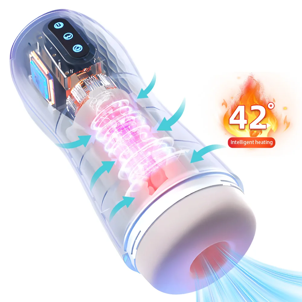 Automatinis vyro masturbatorius su 10 vibracijomis ir 5 siurbimo funkcijomis šildymas