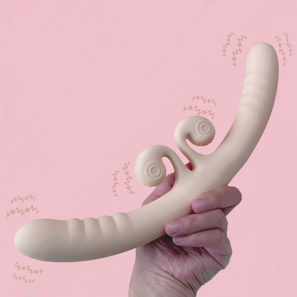 Dvigubas vibratoriaus dildo 4 varikliai 10 vibracijų režimų moterims ir lesbietėms