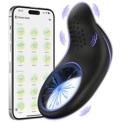 APP Control Vibrating Penis Ring Cock Ring for Men Ejaculation Delay Chastity Cage Clit Stimulator Adult Sex Toy for Men 18+ 1