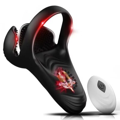 Remote Control  Vibrating Cock Ring for Men Testicle Massager Delay Ejaculation Perineum Scrotum Stimulator Adult Sex Toys 1