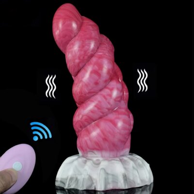 FAAK Wireless Control Vibrating Anal Plug  Raw Meat Gory Color Ribbed Curve Vibrators Dildo USB Rechargable Sex Toy Shop 1