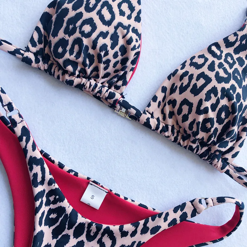 leopardo rašto bikini kostiumėlis