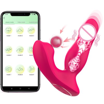 APP Bluetooth Thrusting Vibrator Sucking Vibrating Clitoris Stimulator G Spot Massage Wearable Dildo  Anal Vagina Sex Toys Adult 1