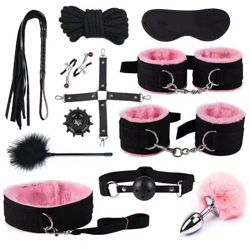 BDSM sekso žaislų rinkinys moterims nailoninės pančios bičius burnos gabalėlis