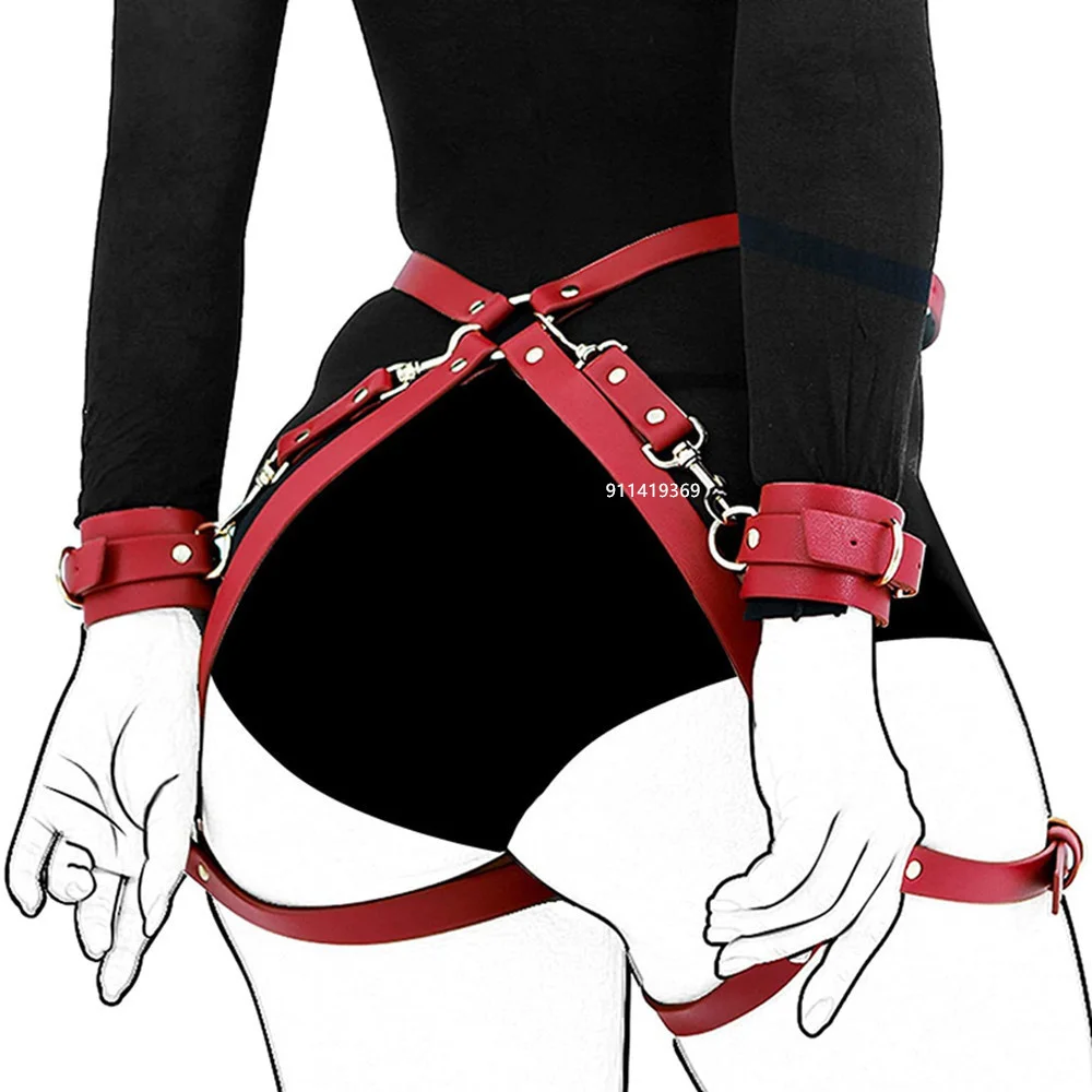 BDSM suriši diržai PU oda kūno apranga poros sekso žaislai