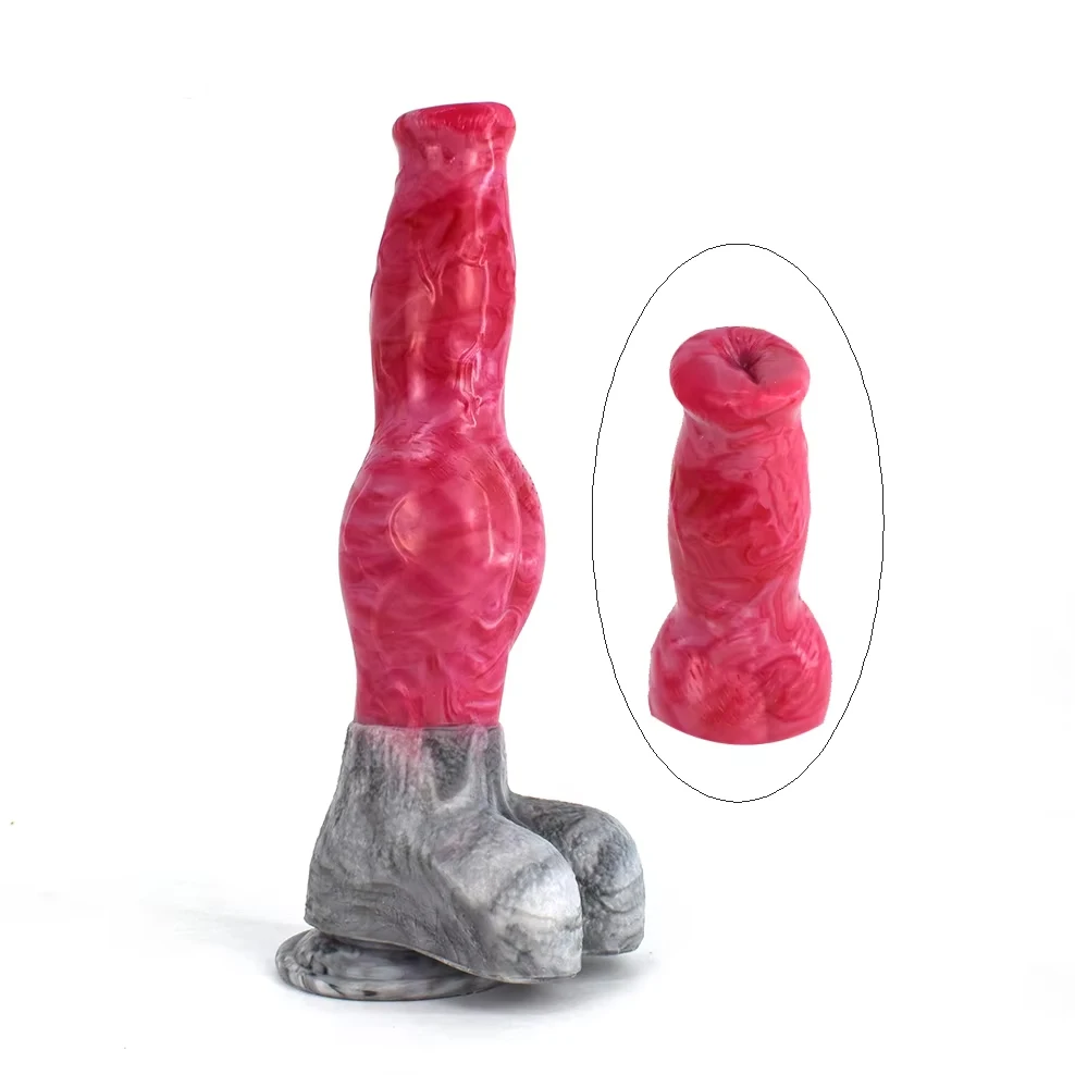 FAAK silikoninis ilgas šuns penio dildo su prieskambiu žaislai analiniu seksu