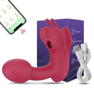 G Spot Sucking Bluetooth APP Dildo Vibrator Clit Sucker Clitoris Stimulator Female Remote Control Sex Toys for Women Couple 1