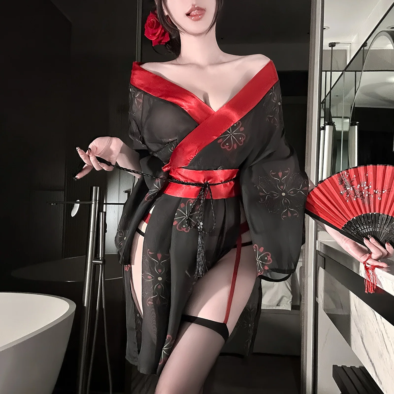 kimono stiliaus lininė