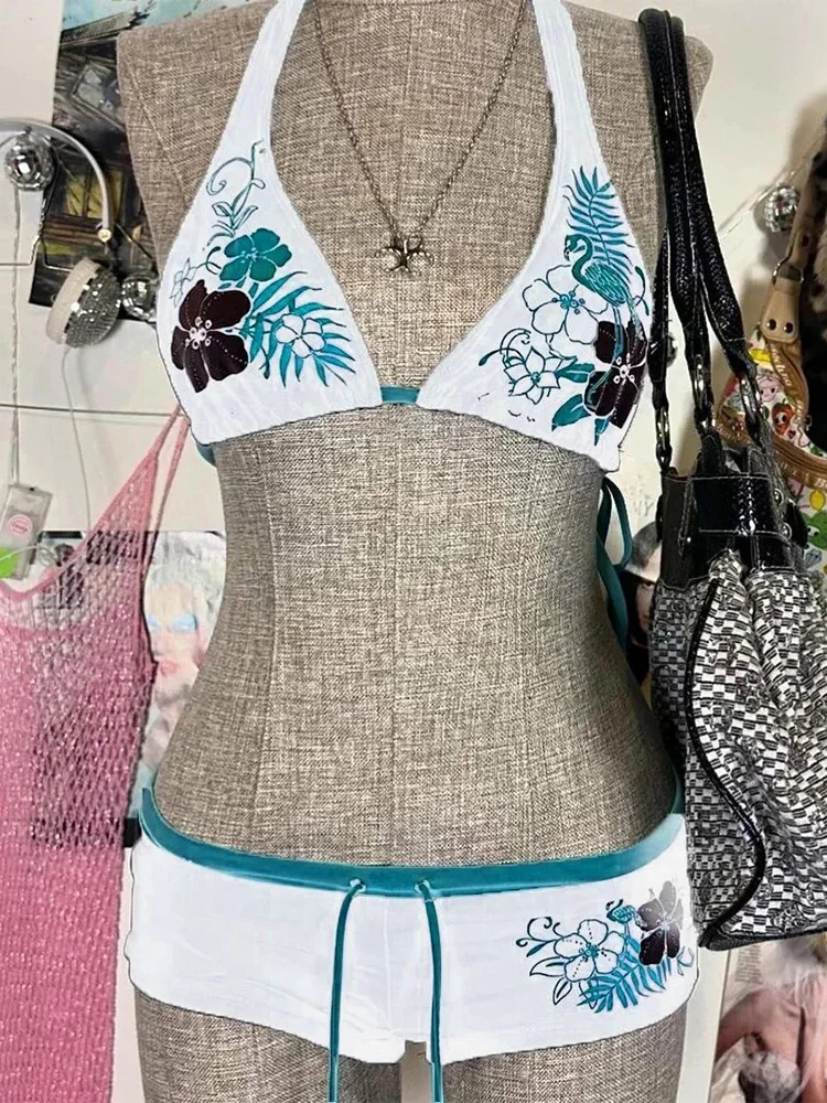 vintage bikini maudymosi kostiumėlis