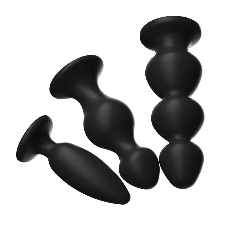 Analinis koralinių karoliukų dildo į analį kamštį 3 dydžiai moterims vyrams