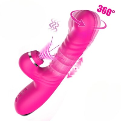 360° Rotating Bead Telescopic Sucking Vibrator For Women G Spot Clitoral Stimulation Sex Toy Heating Vagina Thrusting Anal Dildo 1