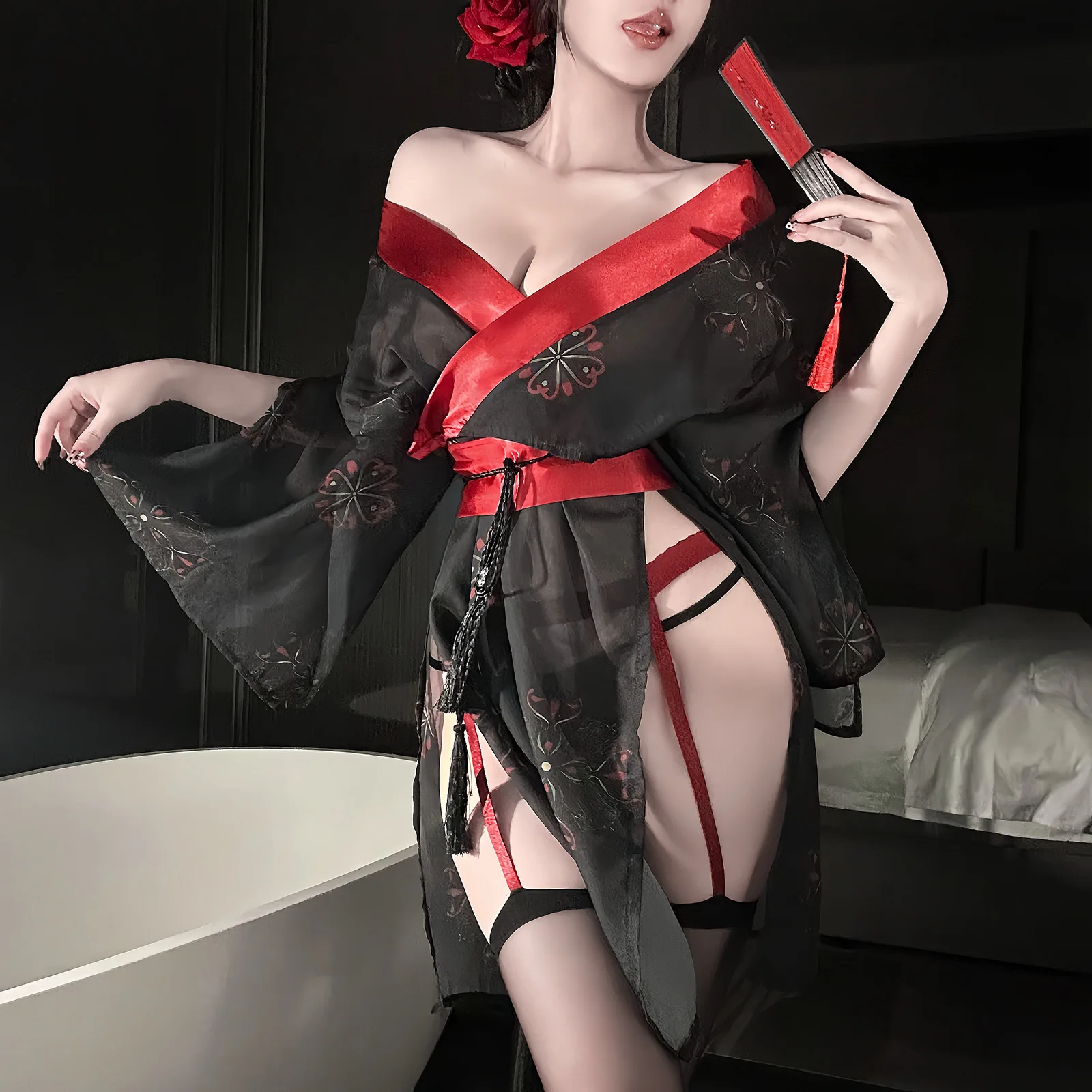 kimono stiliaus lininė