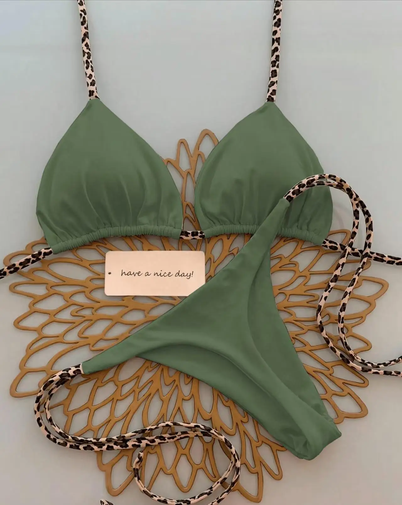 leopardinė bikini moterims