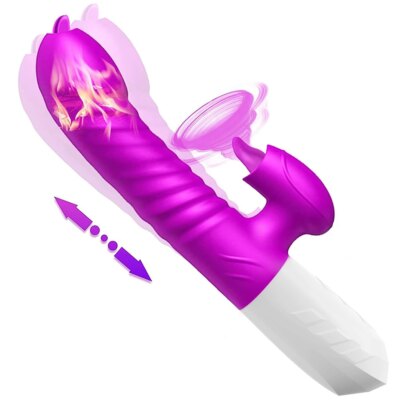Thrusting Vibrator for Women Licking G Spot Clitoral Nipple Stimulator Heating Realistic Dildo Masturbation Adult Sex Toys 1