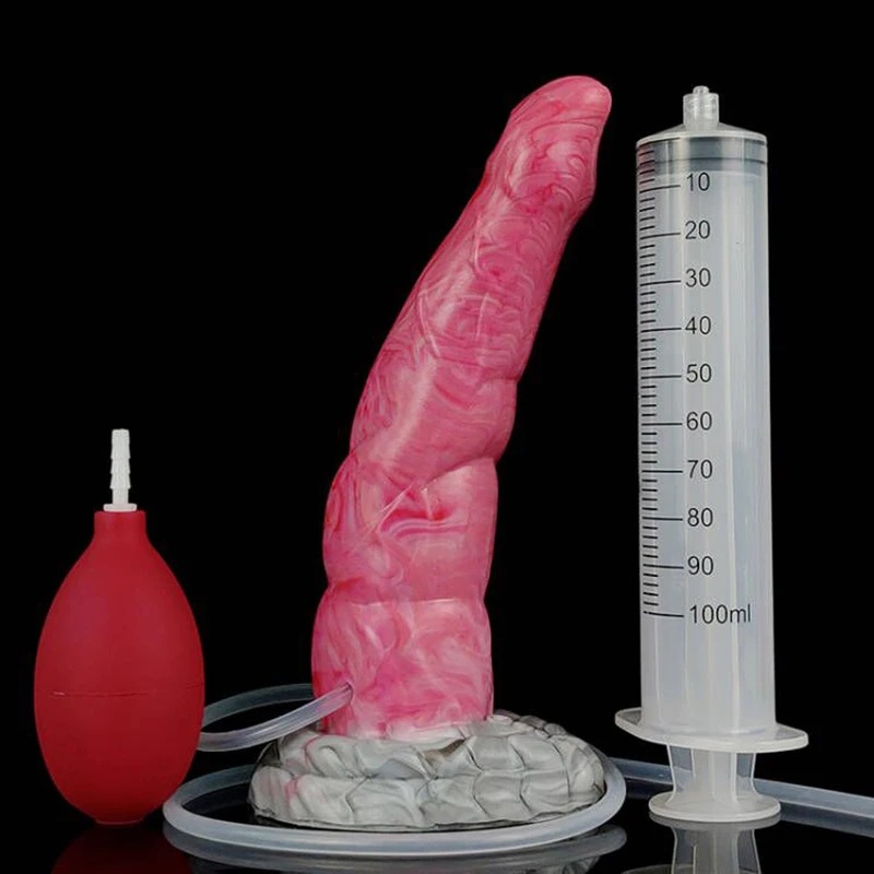 FAAK Squirt Dildo su vakuuminiu puodeliu silikoninis anialinis kūgio formos prietaisas