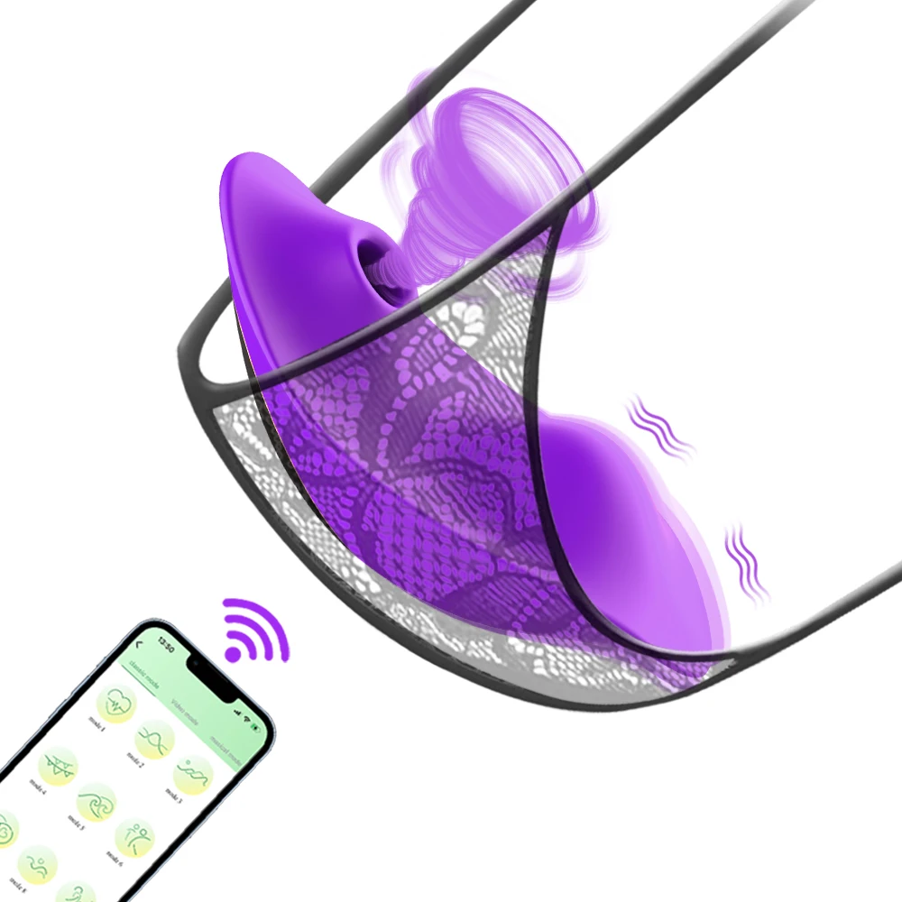 APP valdomas klitorio stimuliatorius vibratorius moterims 2 in 1