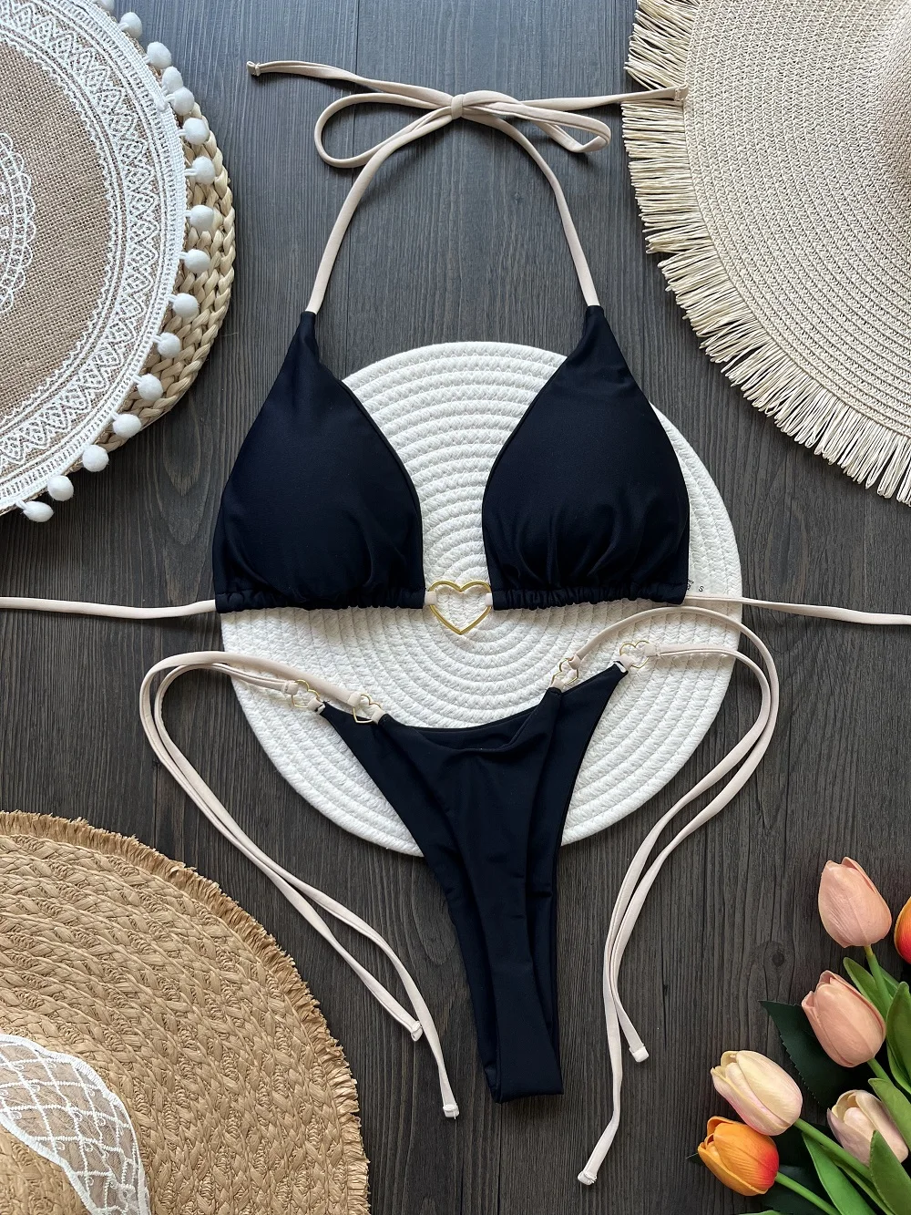 seksuali bikini maudymosi kostiumėlis