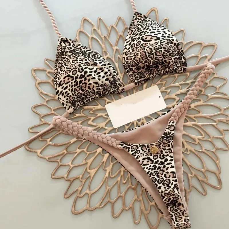 moterų bikini leopardo raštu