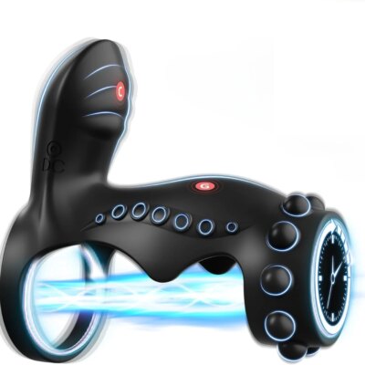 Vibration Lock Ring Time Delay Ring Male Silicone Penis Lock Ring G spot Stimulation Adult Sex Toys for Couples Fun Games 1