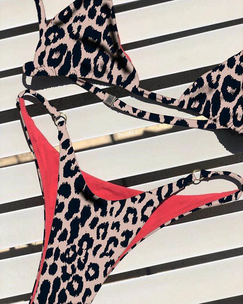 leopardo rašto bikini kostiumėlis