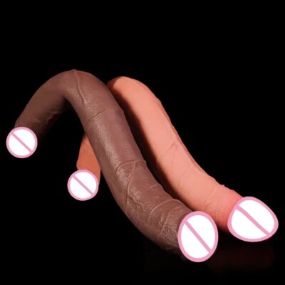 Realistic Dildo Super Soft Silicone Long Penis Women Sex Toy G-Spot Masturbation Vaginal Anal Satiety Plug Double Dildos Lesbian 1
