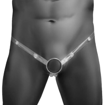 Men's Transparent Cock Fixing Bands Penis Anti Sagging Support Belts Chastity Lock Accessories Sexy Push Up See Through Panties 1