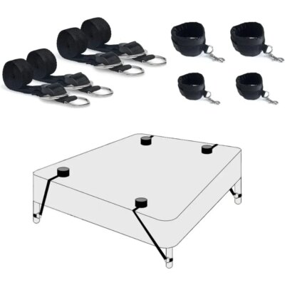Bed BDSM Kit Set Sex Toy Handcuffs for Couple Woman Adult Supplies BDSM Restraints Bed Bondage Rope Sexual Handcuffs Sexy Game 1