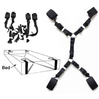 Bdsm Bondage Set 18 Adult Sexy Erotic Accessories Adjustable Bandage Handcuffs And Footcuffs Bed Sex For Woman Couples Toys 1