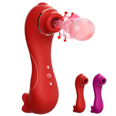2 in 1 Sucking Vibrator Female Clit Nipple Stimulator G Spot Oral Licking Sexual Masturbator Erotic Adult Sex Toys for Women 1