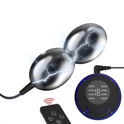New Bipolar Electric Shock Anal Plug Vestibular Male and Female Metal Anal Plug SM Remote Electric Shock Stimulator Sex Toys 18+ 1