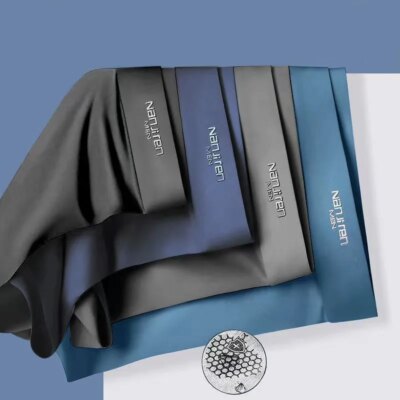 4pcs Boxer Shorts Men's Ice Silk Underwear Male Underpants Breathable Sexy Thin Panties U Convex Lingerie Wholesale Lots L-6XL 1