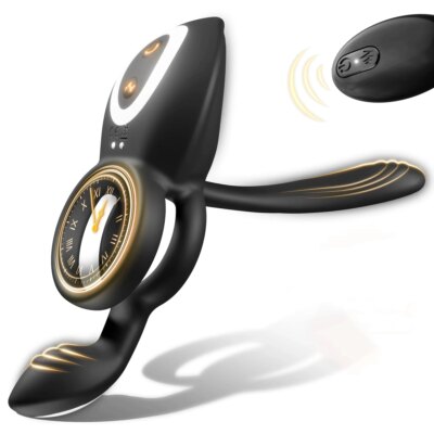 Kushor 4in1 Vibrating Cock Ring Vibrator Penis Ring G Spot Clit Stimulator Men Ejaculation Delay Remote Control Couple Sex Toy 1