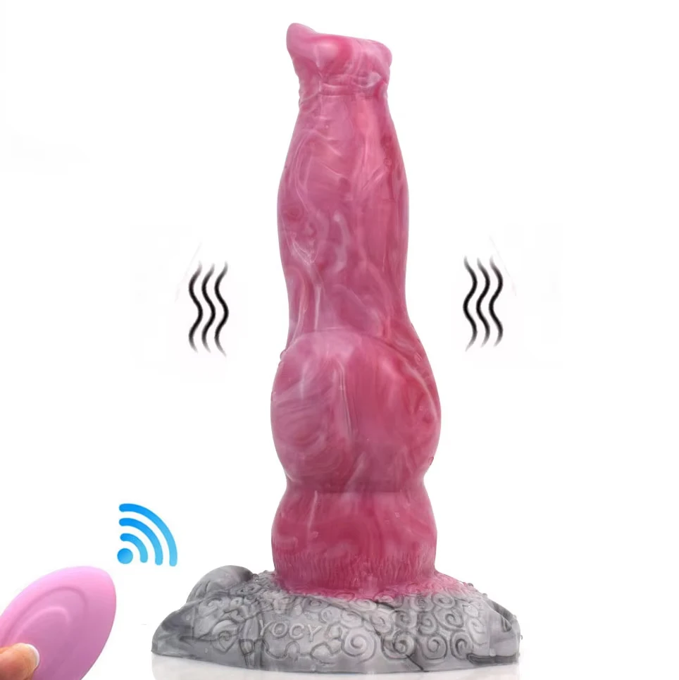 FAAK vibruojantis šuns dildo su siurbimo puodeliu silikonas nuotolinis valdymas USB